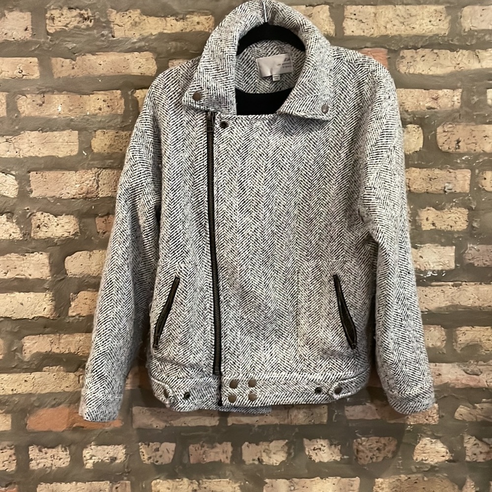 JOA Los Angeles lined Black & White Wool blend jacket - Picture 2 of 5